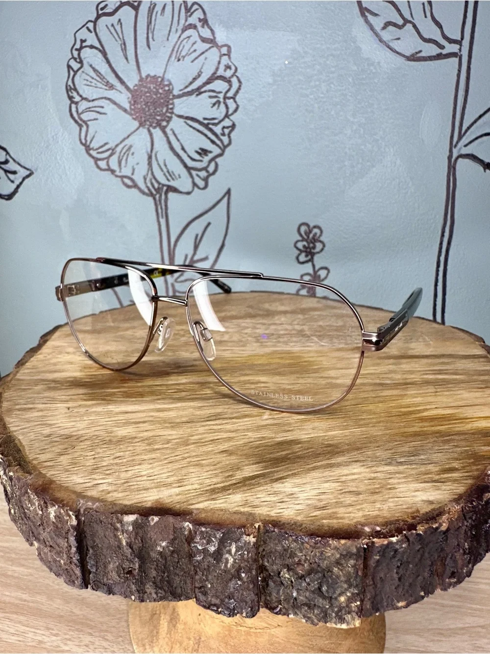 Pierre Cardin Pilot Style Copper Metal Frame Glasses